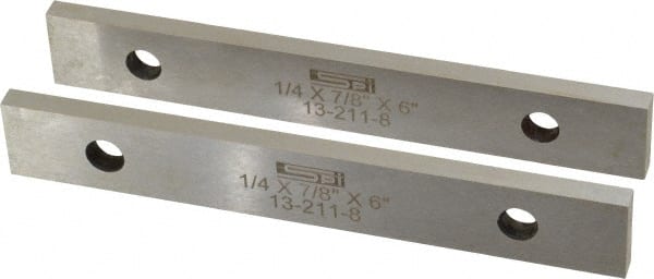 SPI - 6" Long x 7/8" High x 1/4" Thick, Steel Parallel - 0.0003" & 0.002" Parallelism, Sold as Matched Pair - Exact Tooling