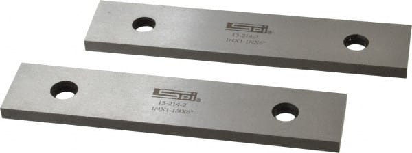 SPI - 6" Long x 1-1/4" High x 1/4" Thick, Steel Parallel - 0.0003" & 0.002" Parallelism, Sold as Matched Pair - Exact Tooling
