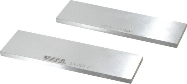 SPI - 6" Long x 1-3/4" High x 1/4" Thick, Steel Parallel - 0.0003" & 0.002" Parallelism, Sold as Matched Pair - Exact Tooling