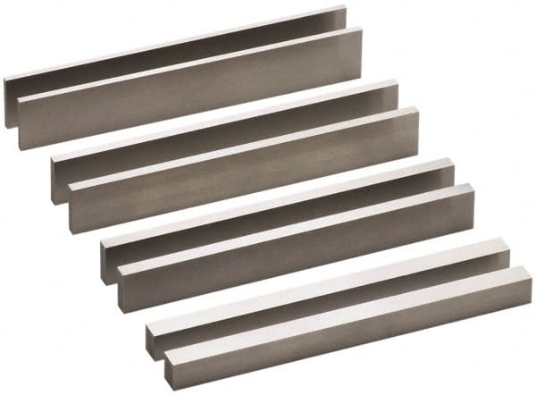 SPI - 8 Piece, 6 Inch Long Steel Parallel Set - 1/2 to 1 Inch High, 1/8 to 3/8 Inch Thick, 52-58 RC Hardness, Sold as 4 Pair - Exact Tooling