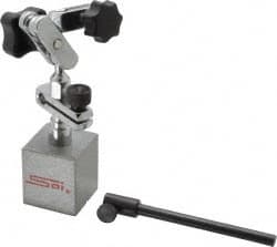 SPI - 50 Lb Magnetic Force, Fine Adjustment Indicator Positioner & Holder with Base - Post (Ball & Socket), Rectangular Base, 1-1/4" Base Height, 1-1/4" Base Length, 1-1/4" Base Width - Exact Tooling