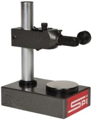 SPI - Cast Iron (Base), Rectangular Base, Comparator Gage Stand - 8" High, 6" Base Length x 3-7/8" Base Width x 2" Base Height, Includes Holder - Exact Tooling