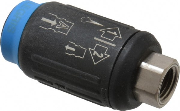 Legris - 1/4 Female NPT ARO Pneumatic Hose Safety Coupler - Plastic/Brass, 1/4" Body Diam - Exact Tooling