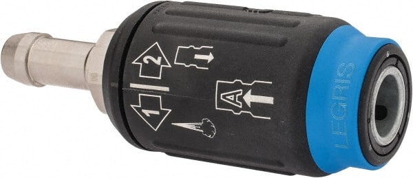 Legris - Hose Barb Industrial Pneumatic Hose Safety Coupler - Plastic/Brass, 1/4" Body Diam, 1/4" Hose ID - Exact Tooling