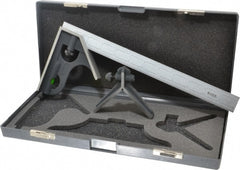 SPI - 3 Piece, 12" Combination Square Set - 1/16, 1/32, 1/64 & 1/8" (4R) Graduation, Hardened Steel Blade, Cast Iron Center & Square Head - Exact Tooling