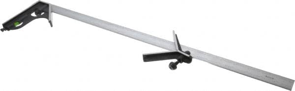 SPI - 3 Piece, 24" Combination Square Set - 1/32 & 1/64" (English/Metric) Graduation, Hardened Steel Blade, Cast Iron Center & Square Head - Exact Tooling