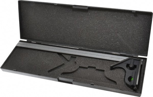 SPI - 2 Piece, 18" Combination Square Set - 1/16, 1/32, 1/64 & 1/8" (4R) Graduation, Hardened Steel Blade, Cast Iron Center & Square Head - Exact Tooling