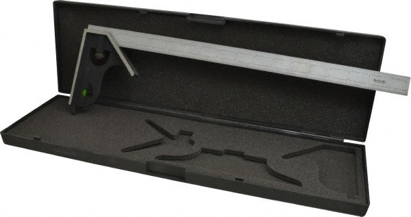 SPI - 2 Piece, 18" Combination Square Set - 1/32 & 1/64" (English/Metric) Graduation, Hardened Steel Blade, Cast Iron Square Head - Exact Tooling