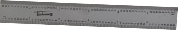 SPI - 6 Inch Long Blade, 16R Graduation Combination Square Blade - Baked Enamel Coated, 1/100, 1/64, 1/50 and 1/32 Inch Graduation - Exact Tooling