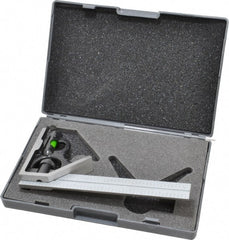 SPI - 2 Piece, 6" Combination Square Set - 1/16, 1/32, 1/64 & 1/8" (4R) Graduation, Hardened Steel Blade, Hardened Steel Square Head - Exact Tooling
