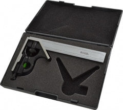 SPI - 2 Piece, 6" Combination Square Set - 1/100, 1/32, 1/50 & 1/64" (16R) Graduation, Hardened Steel Blade, Hardened Steel Square Head - Exact Tooling