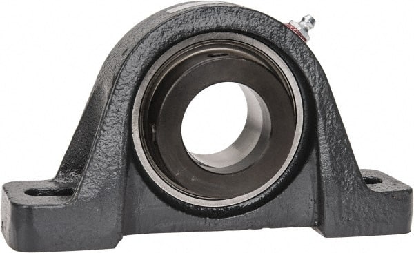 Browning - 1-1/2" ID, 7-1/8" OAL x 4" OAH Pillow Block - 4,467 Lb Static Cap, 7,340 Lb Dyn Cap, 5-3/8" Btw Mnt Hole Ctrs, 2" Base-to-Ctr Ht, Cast Iron - Exact Tooling