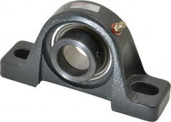 Browning - 1-3/16" ID, 6-3/16" OAL x 3-9/32" OAH Pillow Block - 2,567 Lb Static Cap, 4,381 Lb Dyn Cap, 4-5/8" Btw Mnt Hole Ctrs, 1-11/16" Base-to-Ctr Ht, Cast Iron - Exact Tooling