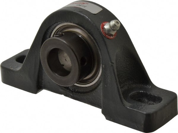 Browning - 3/4" ID, 5" OAL x 2-17/32" OAH Pillow Block - 1,444 Lb Static Cap, 2,611 Lb Dyn Cap, 3-25/32" Btw Mnt Hole Ctrs, 1-5/16" Base-to-Ctr Ht, Cast Iron - Exact Tooling