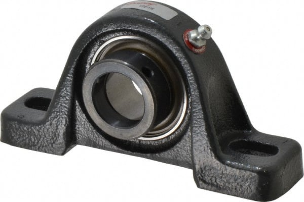 Browning - 1" ID, 5-1/2" OAL x 2-13/16" OAH Pillow Block - 1,651 Lb Static Cap, 2,801 Lb Dyn Cap, 4-1/8" Btw Mnt Hole Ctrs, 1-7/16" Base-to-Ctr Ht, Cast Iron - Exact Tooling