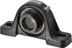 Browning - 1" ID, 5-1/2" OAL x 2-13/16" OAH Pillow Block - 1,651 Lb Static Cap, 2,801 Lb Dyn Cap, 4-1/8" Btw Mnt Hole Ctrs, 1-7/16" Base-to-Ctr Ht, Cast Iron - Exact Tooling