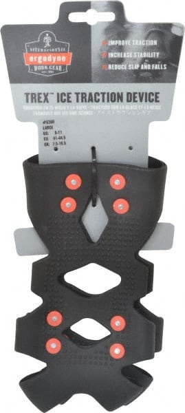 Ergodyne - Size 8-11, (Women's Size 9.5-12.5) Strap-On Cleat - Steel Studs Traction, Black - Exact Tooling