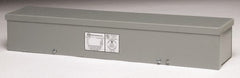 Cooper B-Line - 4" High x 24" Wide x 4" Long, Screw Mount Wire Duct - Gray, 7 Knockouts, Screw, Steel - Exact Tooling