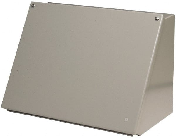 Cooper B-Line - Steel Standard Enclosure Hinge Sloped Cover - NEMA 12, 13, 12" Wide x 8" High x 7-5/32" Deep, Dirt-tight & Dust-tight - Exact Tooling