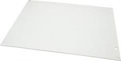 Cooper B-Line - 10-7/8" OAW x 12-7/8" OAH Powder Coat Finish Electrical Enclosure Nonperforated Panel - 14" x 12" Box, 14 Gauge Steel, Use with 14126-12CHC/14126-12CHCS/14126-12CHQRC/14126-12CHSC/14126-12LC/14126-12SC/14126-FTC/14128-12CHC - Exact Tooling