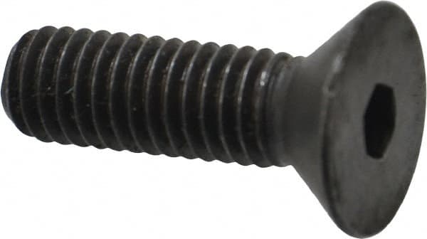 Made in USA - 3/8-16 UNC Hex Socket Drive, 82° Flat Screw - Alloy Steel, Black Oxide Finish, Fully Threaded, 1-1/4" OAL - Exact Tooling