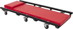 Value Collection - 330 Lb Capacity, 6 Wheel Creeper with Fixed Headrest - Steel, 37" Long x 4.55" High x 17" Wide - Exact Tooling
