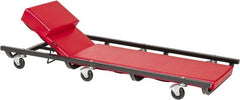 Value Collection - 330 Lb Capacity, 6 Wheel Creeper with Adjustable Headrest - Steel, 40" Long x 4.55" High x 16" Wide - Exact Tooling