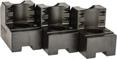Schunk - 8" Max Chuck Diam Compatibility, Steel 1.5mm x 60° Serrated Hard Lathe Top Jaws - 14mm Groove Width, 40mm Wide x 2-5/64" High - Exact Tooling