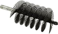 Schaefer Brush - 4-1/2" Scraper Length, 3" Diam, Flat Wire Single Spiral Flue Scraper - 7-3/4" Long, Tempered Steel Wire, 1/4" NPSM Male Connection - Exact Tooling