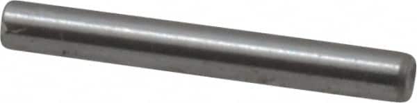 Made in USA - 1/16" Diam x 1/2" Pin Length Grade 8 Alloy Steel Standard Dowel Pin - Bright Finish, 1 Beveled & 1 Rounded End - Exact Tooling
