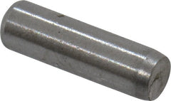 Made in USA - 3/32" Diam x 5/16" Pin Length Grade 8 Alloy Steel Standard Dowel Pin - Bright Finish, 1 Beveled & 1 Rounded End - Exact Tooling