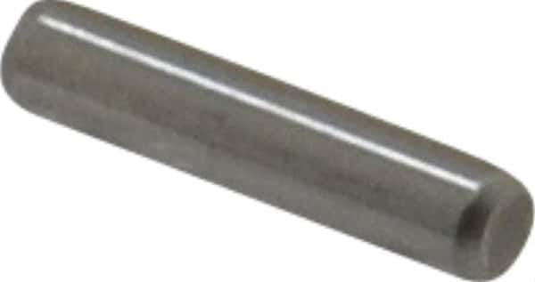 Made in USA - 3/32" Diam x 7/16" Pin Length Grade 8 Alloy Steel Standard Dowel Pin - Bright Finish, 1 Beveled & 1 Rounded End - Exact Tooling