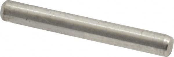 Made in USA - 3/32" Diam x 3/4" Pin Length Grade 8 Alloy Steel Standard Dowel Pin - Bright Finish, 1 Beveled & 1 Rounded End - Exact Tooling