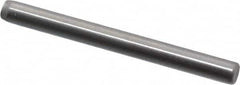 Made in USA - 3/32" Diam x 1" Pin Length Grade 8 Alloy Steel Standard Dowel Pin - Bright Finish, 1 Beveled & 1 Rounded End - Exact Tooling