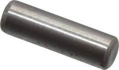 Made in USA - 3/16" Diam x 5/8" Pin Length Grade 8 Alloy Steel Standard Dowel Pin - Bright Finish, C 47-58 & C 60 (Surface) Hardness, 4,150 Lb (Single Shear), 8,300 Lb (Double Shear) Breaking Strength, 1 Beveled & 1 Rounded End - Exact Tooling