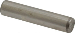 Made in USA - 3/16" Diam x 7/8" Pin Length Grade 8 Alloy Steel Standard Dowel Pin - Bright Finish, C 47-58 & C 60 (Surface) Hardness, 4,150 Lb (Single Shear), 8,300 Lb (Double Shear) Breaking Strength, 1 Beveled & 1 Rounded End - Exact Tooling