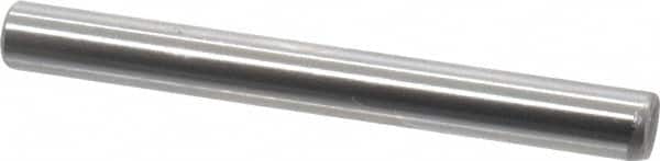 Made in USA - 3/16" Diam x 1-3/4" Pin Length Grade 8 Alloy Steel Standard Dowel Pin - Bright Finish, C 47-58 & C 60 (Surface) Hardness, 4,150 Lb (Single Shear), 8,300 Lb (Double Shear) Breaking Strength, 1 Beveled & 1 Rounded End - Exact Tooling