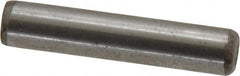 Made in USA - 1/4" Diam x 1-1/4" Pin Length Grade 8 Alloy Steel Standard Dowel Pin - Bright Finish, C 47-58 & C 60 (Surface) Hardness, 14,720 Lb (Double Shear), 7,360 Lb (Single Shear) Breaking Strength, 1 Beveled & 1 Rounded End - Exact Tooling