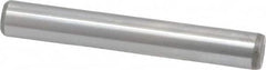 Made in USA - 1/4" Diam x 1-3/4" Pin Length Grade 8 Alloy Steel Standard Dowel Pin - Bright Finish, C 47-58 & C 60 (Surface) Hardness, 14,720 Lb (Double Shear), 7,360 Lb (Single Shear) Breaking Strength, 1 Beveled & 1 Rounded End - Exact Tooling