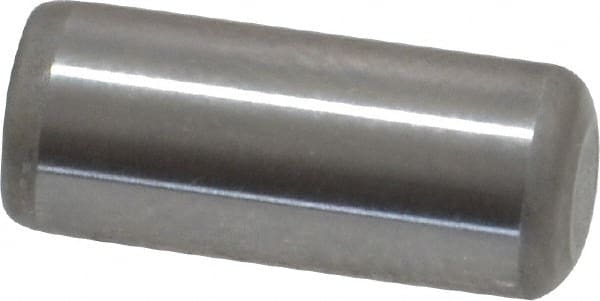 Made in USA - 5/16" Diam x 3/4" Pin Length Grade 8 Alloy Steel Standard Dowel Pin - Bright Finish, C 47-58 & C 60 (Surface) Hardness, 11,500 Lb (Single Shear), 23,000 Lb (Double Shear) Breaking Strength, 1 Beveled & 1 Rounded End - Exact Tooling