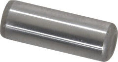 Made in USA - 5/16" Diam x 7/8" Pin Length Grade 8 Alloy Steel Standard Dowel Pin - Bright Finish, C 47-58 & C 60 (Surface) Hardness, 11,500 Lb (Single Shear), 23,000 Lb (Double Shear) Breaking Strength, 1 Beveled & 1 Rounded End - Exact Tooling