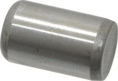 Made in USA - 3/8" Diam x 5/8" Pin Length Grade 8 Alloy Steel Standard Dowel Pin - Bright Finish, C 47-58 & C 60 (Surface) Hardness, 16,550 Lb (Single Shear), 33,100 Lb (Double Shear) Breaking Strength, 1 Beveled & 1 Rounded End - Exact Tooling