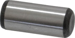 Made in USA - 3/8" Diam x 7/8" Pin Length Grade 8 Alloy Steel Standard Dowel Pin - Bright Finish, C 47-58 & C 60 (Surface) Hardness, 16,550 Lb (Single Shear), 33,100 Lb (Double Shear) Breaking Strength, 1 Beveled & 1 Rounded End - Exact Tooling
