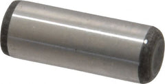 Made in USA - 3/8" Diam x 1" Pin Length Grade 8 Alloy Steel Standard Dowel Pin - Bright Finish, C 47-58 & C 60 (Surface) Hardness, 16,550 Lb (Single Shear), 33,100 Lb (Double Shear) Breaking Strength, 1 Beveled & 1 Rounded End - Exact Tooling