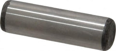 Made in USA - 3/8" Diam x 1-1/4" Pin Length Grade 8 Alloy Steel Standard Dowel Pin - Bright Finish, C 47-58 & C 60 (Surface) Hardness, 16,550 Lb (Single Shear), 33,100 Lb (Double Shear) Breaking Strength, 1 Beveled & 1 Rounded End - Exact Tooling