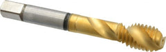 Guhring - 1/2-13 UNC 2 Flute 2B Modified Bottoming Spiral Flute Tap - Cobalt, TiN Finish, 3.381" OAL, Right Hand Flute, Right Hand Thread, Series 3934 - Exact Tooling