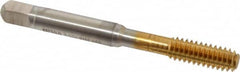 Guhring - 1/4-20 UNC 2BX Modified Bottoming Thread Forming Tap - Cobalt, TiN Finish, 2-1/2" OAL, 0.512" Thread Length, Right Hand Thread, Series 3940 - Exact Tooling