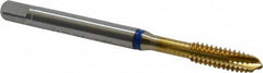 Guhring - #10-24 UNC, 3 Flute, TiN Finish, Powdered Metal Spiral Point Tap - Plug Chamfer, Right Hand Thread, 2.382" OAL, 0.551" Thread Length, 0.194" Shank Diam, 2B Class of Fit, Series 3907 - Exact Tooling