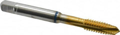 Guhring - 1/4-20 UNC, 3 Flute, TiN Finish, Powdered Metal Spiral Point Tap - Plug Chamfer, Right Hand Thread, 2-1/2" OAL, 0.63" Thread Length, 0.255" Shank Diam, 2B Class of Fit, Series 3907 - Exact Tooling