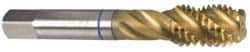 Guhring - 1/4-28 UNF 3 Flute 3B Modified Bottoming Spiral Flute Tap - Powdered Metal, TiN Finish, 2-1/2" OAL, Right Hand Flute, Right Hand Thread, Series 3999 - Exact Tooling